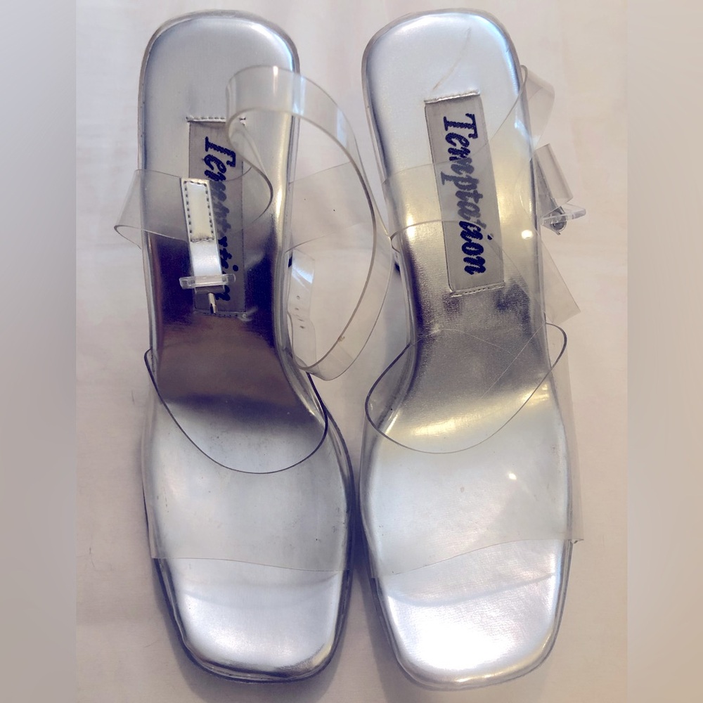 Crystal chunky heel